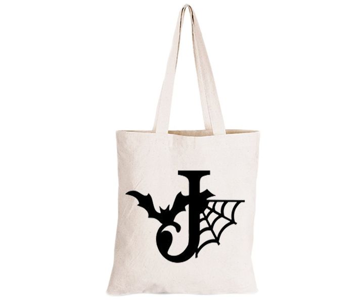 J - Halloween Spiderweb - Eco-Cotton Trick or Treat Bag