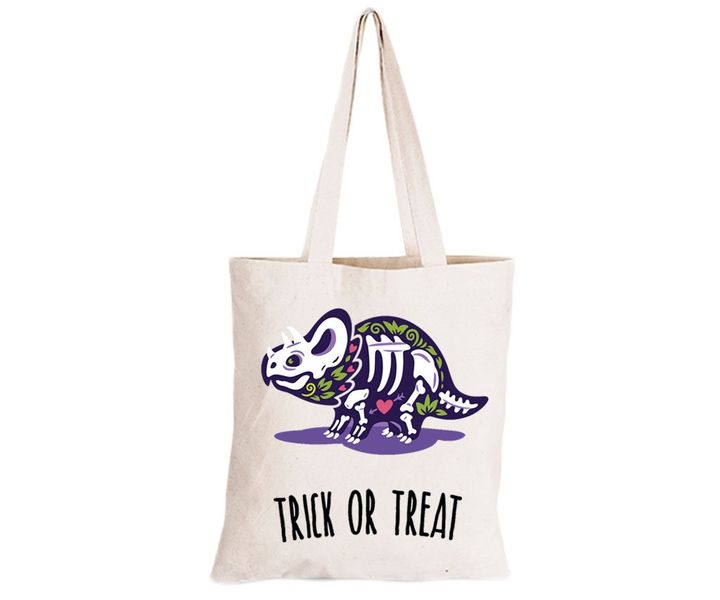 Trick or Treat Dinosaur - Halloween - Eco-Cotton Trick or Treat Bag