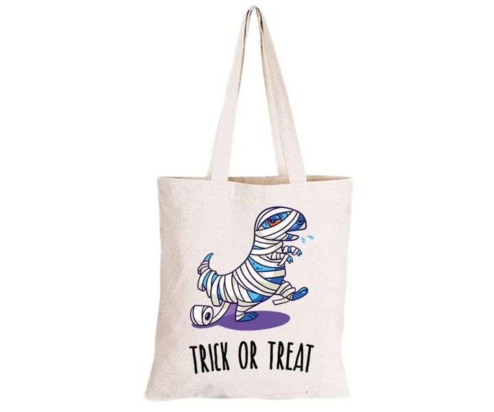 Zombie Dinosaur - Halloween - Eco-Cotton Trick or Treat Bag