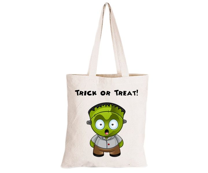 Surprised Frankenstein - Halloween - Eco-Cotton Trick or Treat Bag