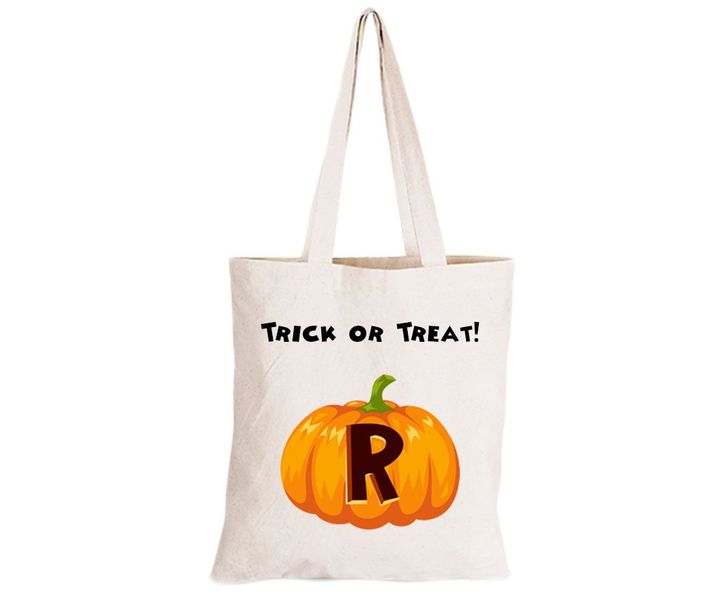 R - Halloween Pumpkin - Eco-Cotton Trick or Treat Bag