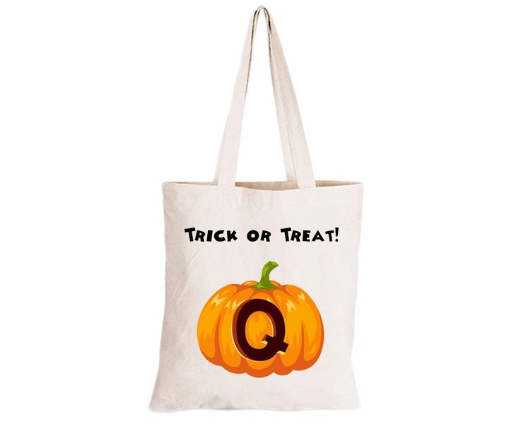Q - Halloween Pumpkin - Eco-Cotton Trick or Treat Bag