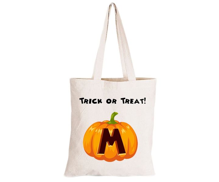 M - Halloween Pumpkin - Eco-Cotton Trick or Treat Bag