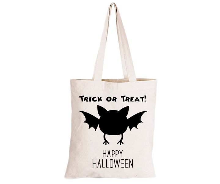 Happy Halloween - Cute Bat - Eco-Cotton Trick or Treat Bag