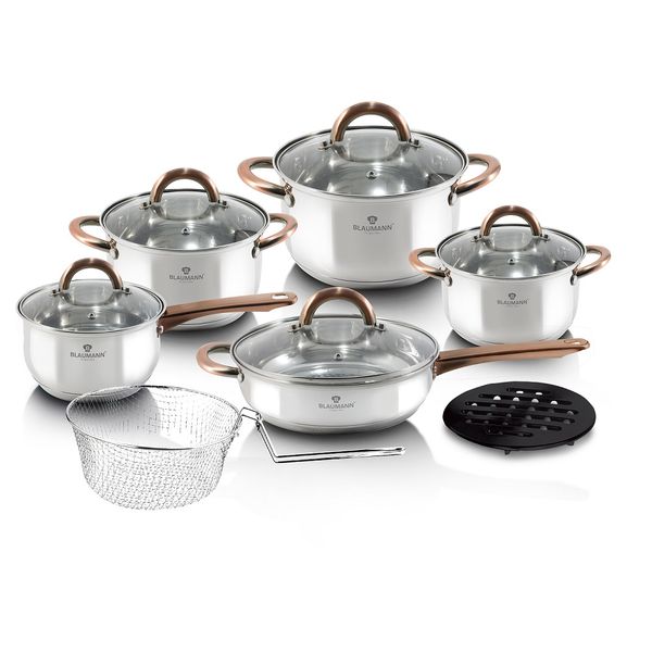 Blaumann 13-Piece Stainless Steel Cookware Set - Gourmet Line