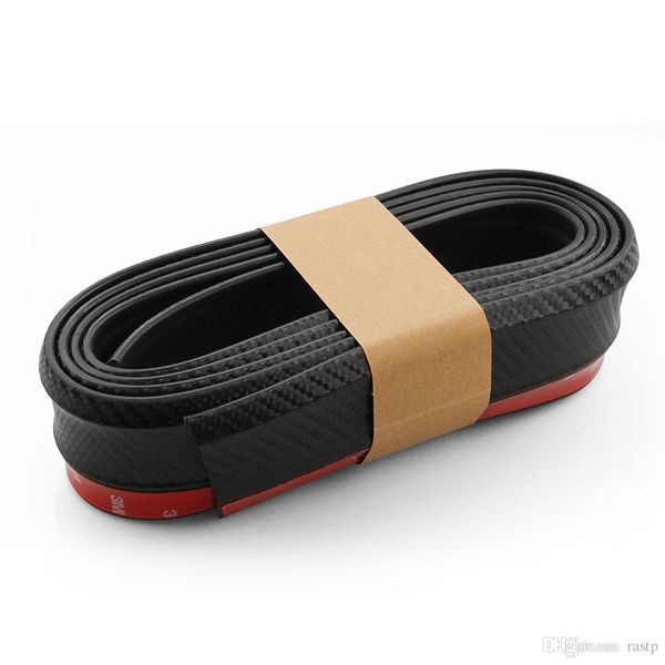 Front Bumper Spoiler Lip 2.5M - Carbon Fibre Universal Rubber Flexible