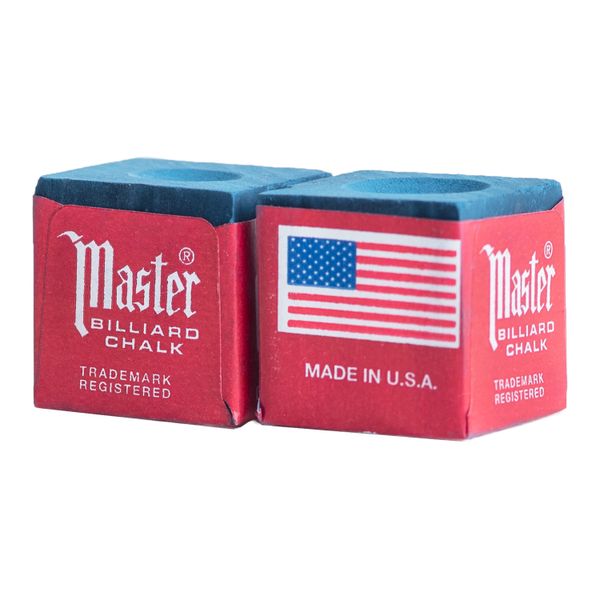 Master Pool Cue Chalk - Blue - Box of 12