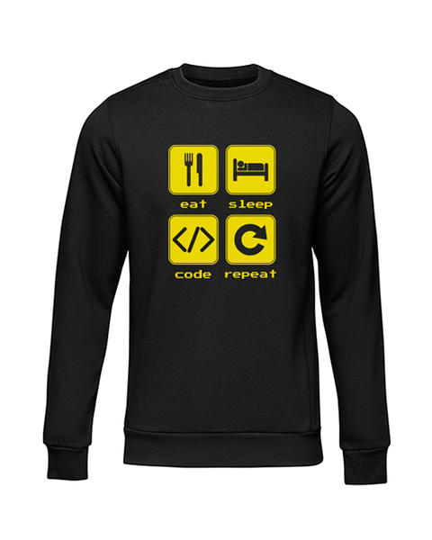 JuiceBubble Eat, Sleep, Code, Repeat 2 Sweater - Black