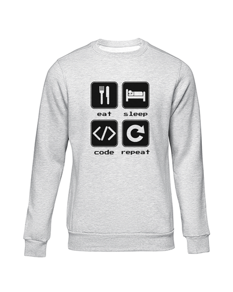 JuiceBubble Eat, Sleep, Code, Repeat 2 Sweater - Grey