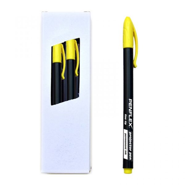 Penflex OHP Fine Point Permanent Box-10 Yellow