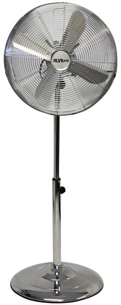 ALVA AIR 40cm Telescopic Pedestal Fan | Metal Chrome | Silver | 3 Speed