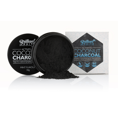 white activated charcoal powder