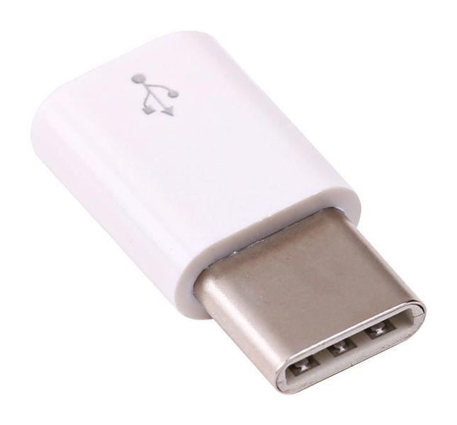 Raspberry Pi 4 USB Adapter, Female Micro USB To Male USB-C, White