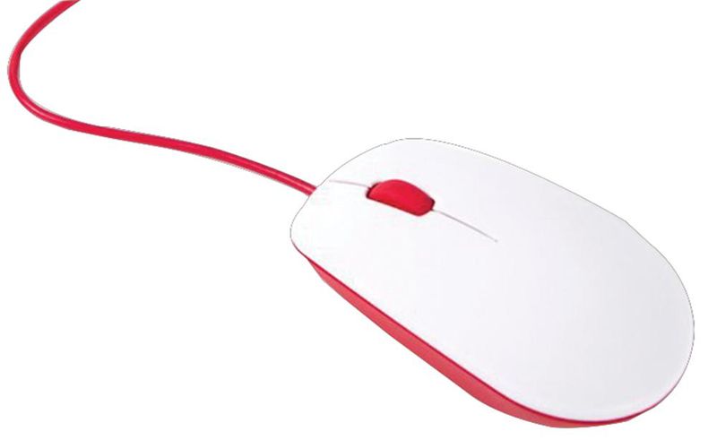 Raspberry Pi Mouse, Red/White, Wired