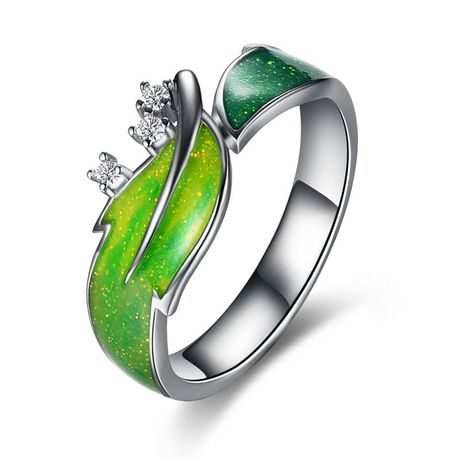 S925 Sterling Silver Leaf Ring Enamel Painted Size 7 Buy Online In South Africa Takealot Com