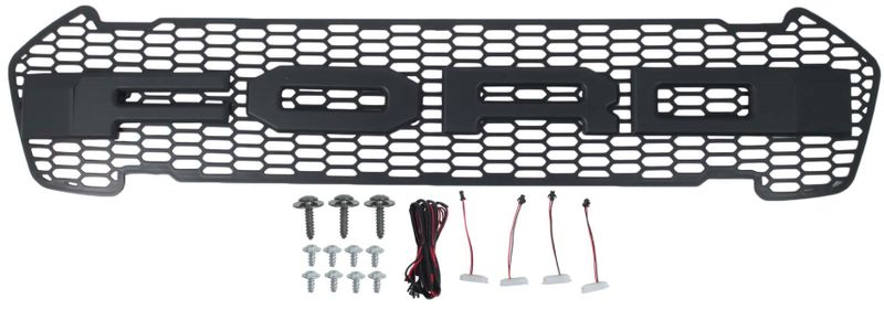 LED Backlit Grille with Black Letters for Ford Ranger 2015 and Newer