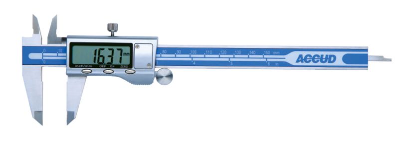 Accud Digital Caliper 0-150mm/6" x 0.01mm/0.0005" (Metal Case)