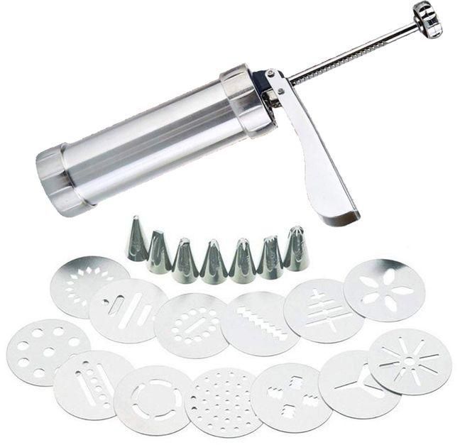 Cookie Press Icing Gun Biscuit Maker Cake Decoration Tool - Silver ...