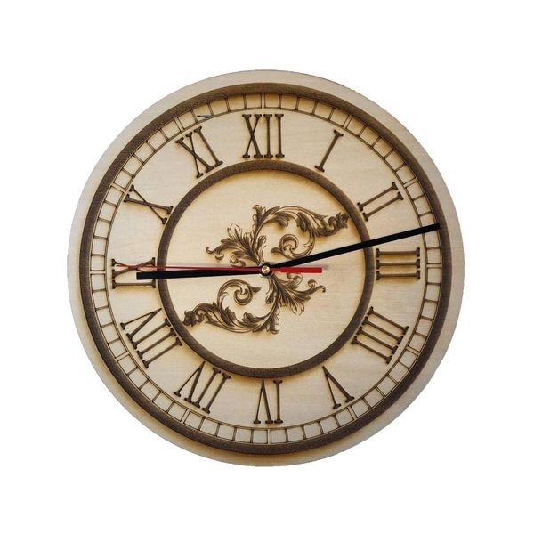 Wall Clock - Engraved Hardwood - SwirlTime Dark