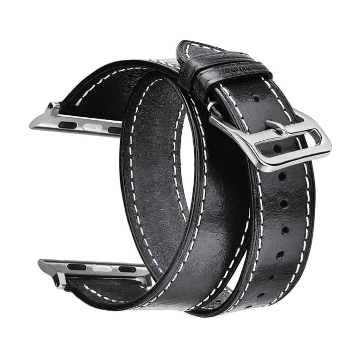 Apple Replacement Soft Genuine Leather Wrap Strap for Apple Watch 42mm