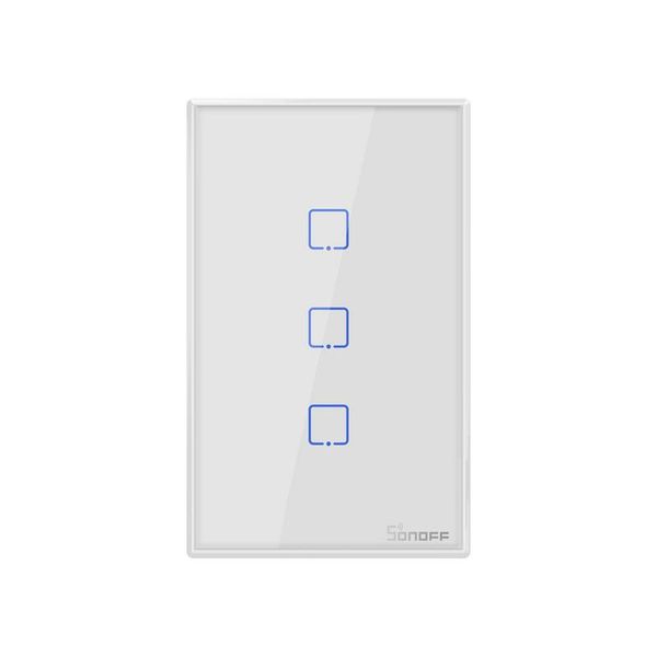 SONOFF T0US US Plug WiFi Touch Panel Switch - White 3 gang
