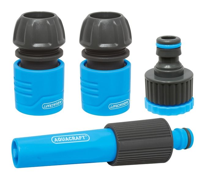 Aquacraft - Hose Pipe Fittings and Nozzle Set 4PC (12mm 1/2")