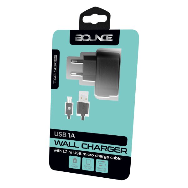 Bounce Tag Series USB Wall Charger - Fast &amp; Reliable 2.4A Power Adapter