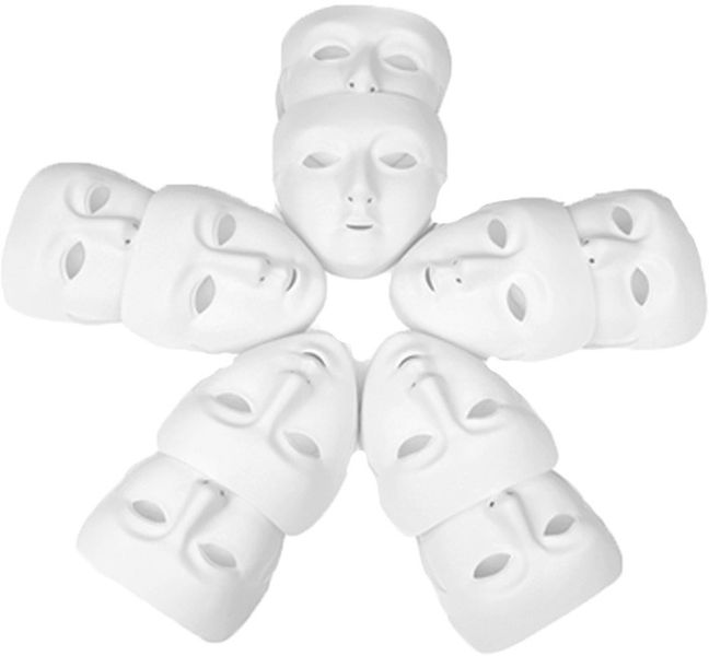 White Face Mask Set Of 10