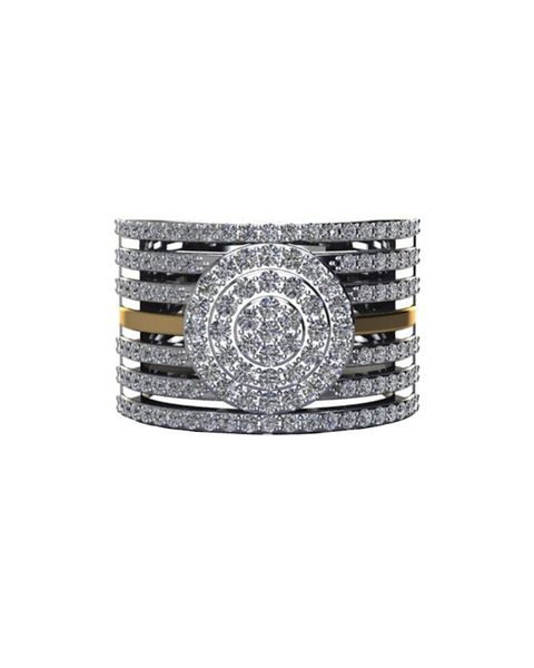Miss Jewels -CD DESIGNER JEWELRY Two Tone Cluster Ring- Size R