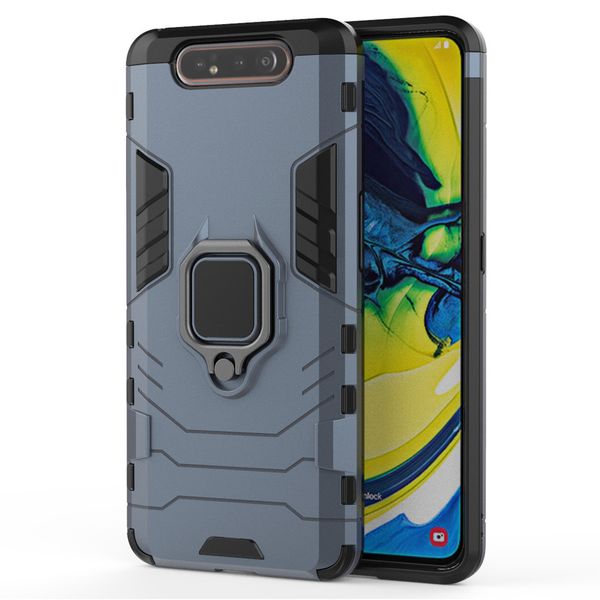 Dual Shockproof Tiger Armor Stand Case for Samsung A80 Black