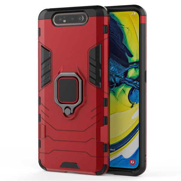 Dual Shockproof Tiger Armor Stand Case for Samsung A80 Black