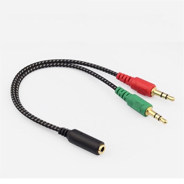 3.5mm Female AUX to Microphone &amp; Earphone Jack Audio Splitter Adapter Cable