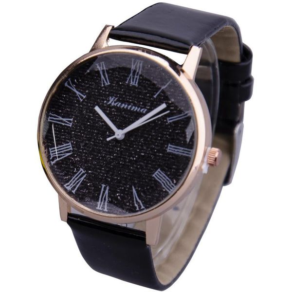 Round Black Glitter Face Watch With Black Jelly image