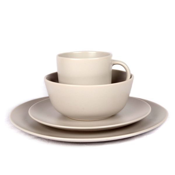 16 Piece Stoneware Dinner Set - Grey