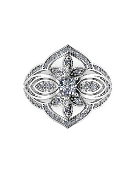 Miss Jewels- CD Designer Jewellery CZ Filligree Style Ring- Size 8.5