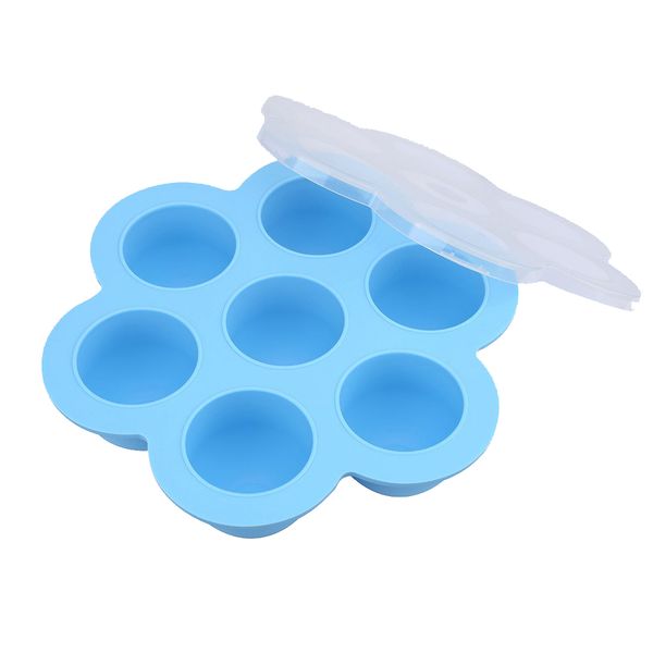 7 Grids Premium Silicone Egg Bites Mold - Blue