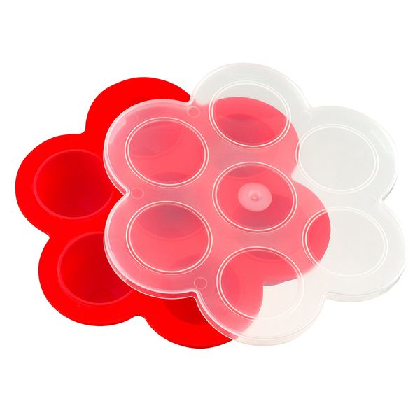 7 Grids Premium Silicone Egg Bites Mold - Red