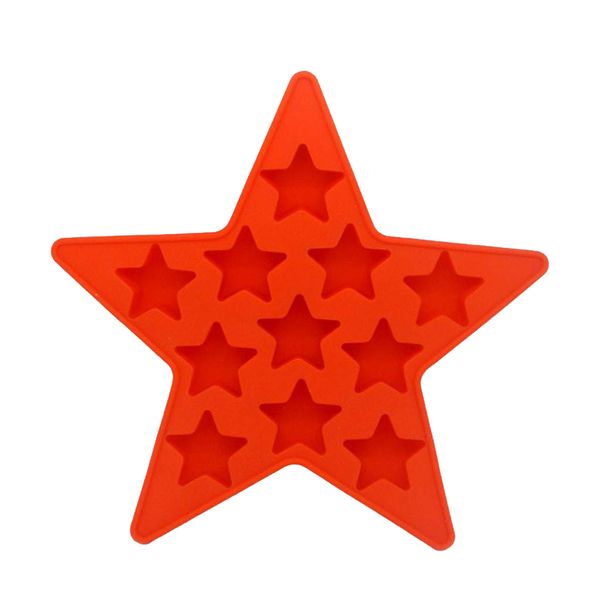 Silicone Ice Cube Molds Pentagram Ice Cube Maker Tray - Red