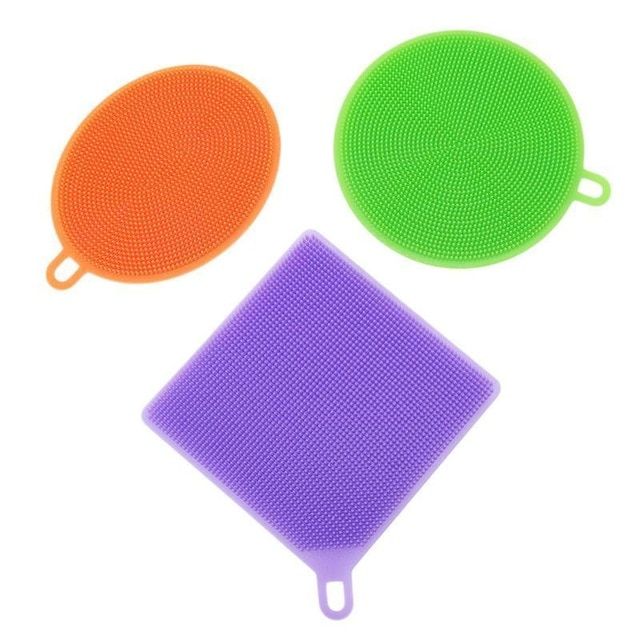 3PCS OstWony Silicone Dish Sponges, Super Durable Food-Grade Silicone  Sponges Ki