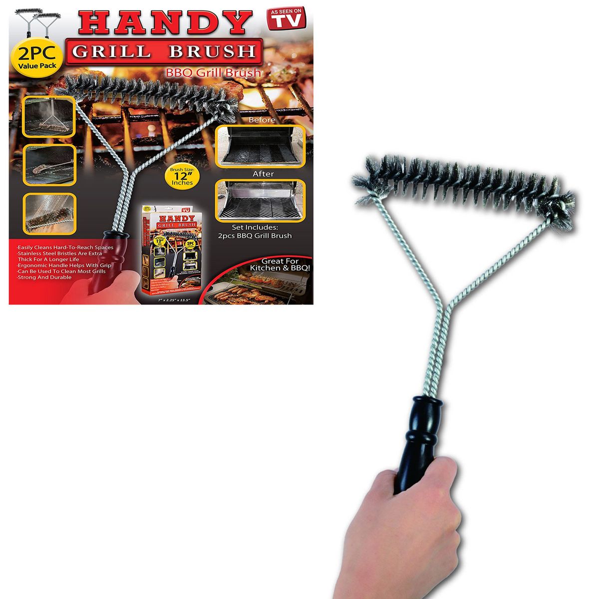 As Seen on TV Handy Grill Brush - 2pcs