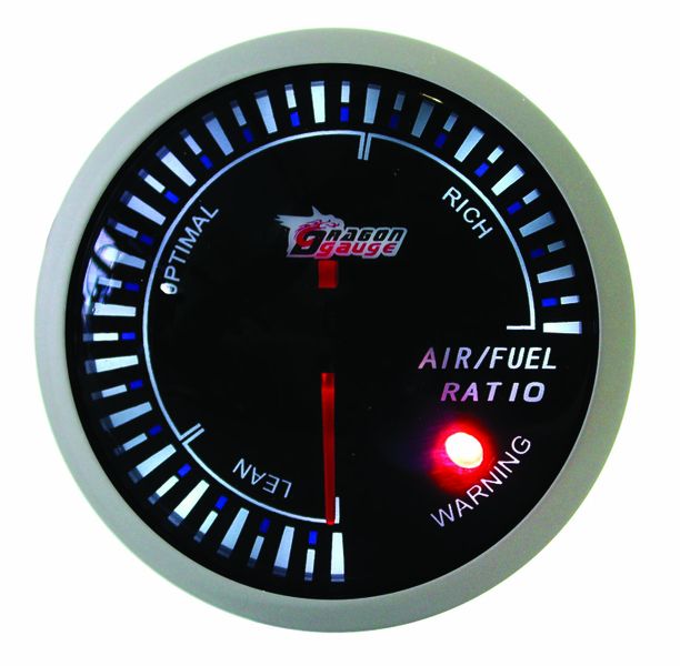 Dragon Gauge 60mm Air Fuel Ratio Gauge - Silver and Black