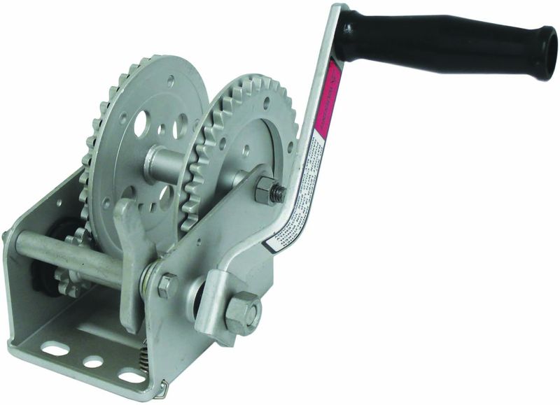 Galvanised Double Gear Hand Winch - 725kg (1600 Pound) Capacity