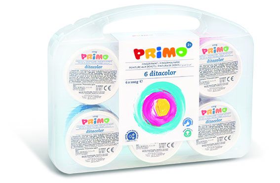 Primo Finger Paint Set Of 6 Colours In Multipurpose Case