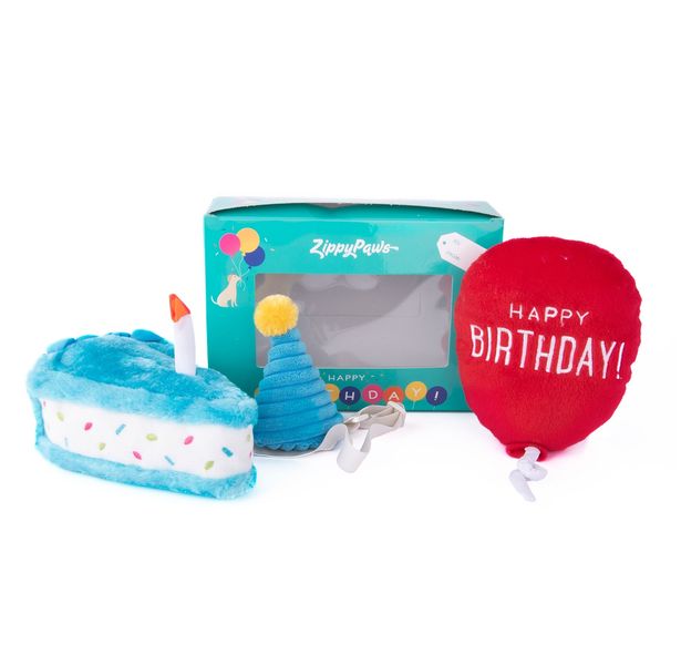 Zippy Paws 3-Piece Birthday Gift Box for Dogs