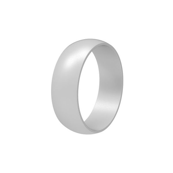 Ladies Silicone Wedding Ring - Pearl white (Size: 18.14mm)