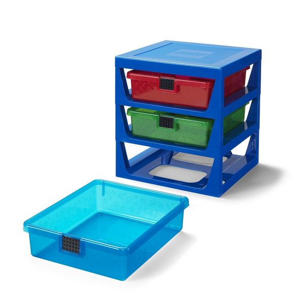 LEGO 3 Drawer Storage Rack - Blue