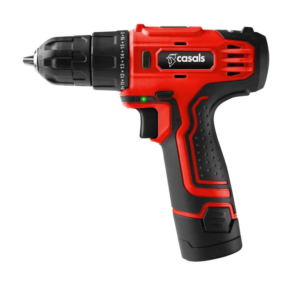 Casals Drill Cordless With Extra Battery Plastic Red 10mm 12V Buy