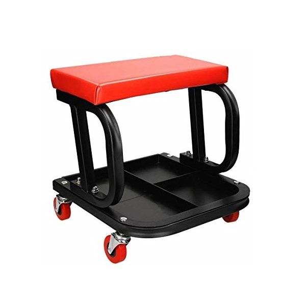 Padded Mechanics Garage Creeper Chair with Tool Tray