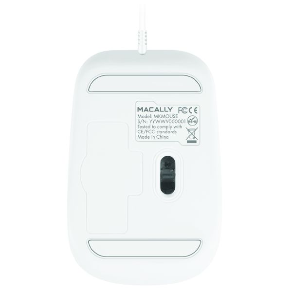 MACALLY - 3 button optical USB mouse (Wired) - White