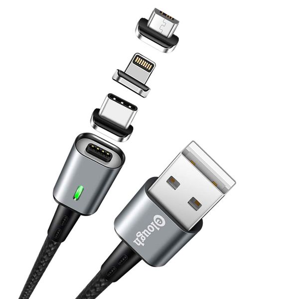 3-in-1 USB Magnetic Cable for iOS/Type C/Micro USB - Black